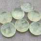 AAA+ QUALITY NATURAL PREHNITE ROUND SHAPE BRIOLETTE FLAT BACK CALIBRATED GEMSTONES, ALL SIZES AVAILABLE