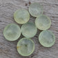 AAA+ QUALITY NATURAL PREHNITE ROUND SHAPE BRIOLETTE FLAT BACK CALIBRATED GEMSTONES, ALL SIZES AVAILABLE
