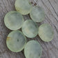 AAA+ QUALITY NATURAL PREHNITE ROUND SHAPE BRIOLETTE FLAT BACK CALIBRATED GEMSTONES, ALL SIZES AVAILABLE