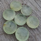AAA+ QUALITY NATURAL PREHNITE ROUND SHAPE BRIOLETTE FLAT BACK CALIBRATED GEMSTONES, ALL SIZES AVAILABLE