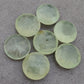AAA+ QUALITY NATURAL PREHNITE ROUND SHAPE BRIOLETTE FLAT BACK CALIBRATED GEMSTONES, ALL SIZES AVAILABLE
