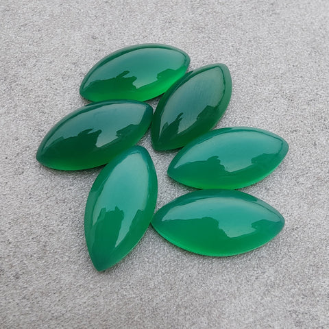 AAA+ QUALITY NATURAL GREEN ONYX MARQUISE SHAPE CABOCHOM FLAT BACK CALIBRATED GEMSTONES, ALL SIZES AVAILABLE