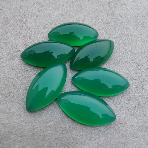 AAA+ QUALITY NATURAL GREEN ONYX MARQUISE SHAPE CABOCHOM FLAT BACK CALIBRATED GEMSTONES, ALL SIZES AVAILABLE