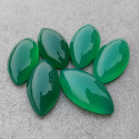 AAA+ QUALITY NATURAL GREEN ONYX MARQUISE SHAPE CABOCHOM FLAT BACK CALIBRATED GEMSTONES, ALL SIZES AVAILABLE