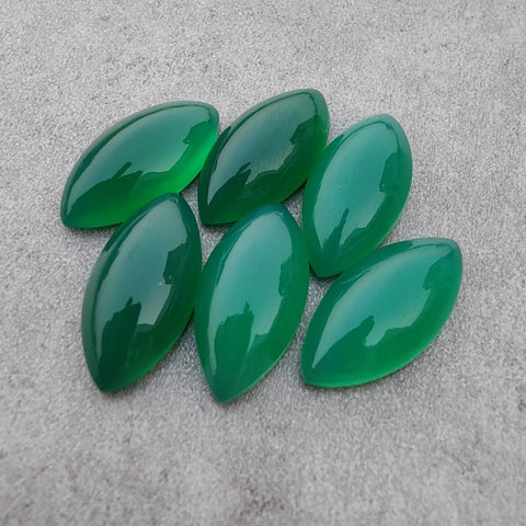 AAA+ QUALITY NATURAL GREEN ONYX MARQUISE SHAPE CABOCHOM FLAT BACK CALIBRATED GEMSTONES, ALL SIZES AVAILABLE