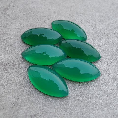 AAA+ QUALITY NATURAL GREEN ONYX MARQUISE SHAPE CABOCHOM FLAT BACK CALIBRATED GEMSTONES, ALL SIZES AVAILABLE