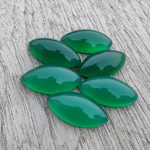 AAA+ QUALITY NATURAL GREEN ONYX MARQUISE SHAPE CABOCHOM FLAT BACK CALIBRATED GEMSTONES, ALL SIZES AVAILABLE