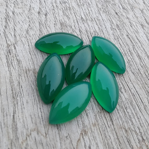 AAA+ QUALITY NATURAL GREEN ONYX MARQUISE SHAPE CABOCHOM FLAT BACK CALIBRATED GEMSTONES, ALL SIZES AVAILABLE