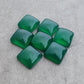 AAA+ QUALITY NATURAL GREEN ONYX SQUARE SHAPE CABOCHOM FLAT BACK CALIBRATED GEMSTONES, ALL SIZES AVAILABLE