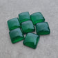 AAA+ QUALITY NATURAL GREEN ONYX SQUARE SHAPE CABOCHOM FLAT BACK CALIBRATED GEMSTONES, ALL SIZES AVAILABLE