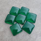 AAA+ QUALITY NATURAL GREEN ONYX SQUARE SHAPE CABOCHOM FLAT BACK CALIBRATED GEMSTONES, ALL SIZES AVAILABLE
