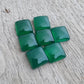 AAA+ QUALITY NATURAL GREEN ONYX SQUARE SHAPE CABOCHOM FLAT BACK CALIBRATED GEMSTONES, ALL SIZES AVAILABLE