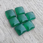 AAA+ QUALITY NATURAL GREEN ONYX SQUARE SHAPE CABOCHOM FLAT BACK CALIBRATED GEMSTONES, ALL SIZES AVAILABLE
