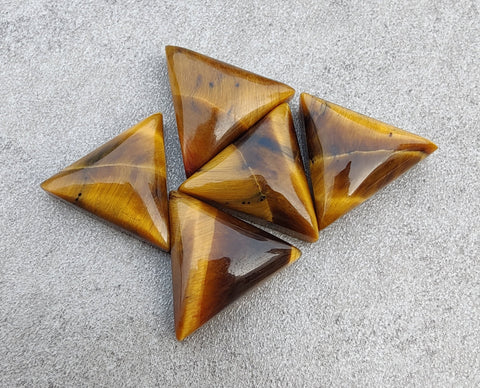 Natural Tiger Eye Triangle Shape Cabochon Flat Back Calibrated Wholesale AAA+ Quality Gemstones, All Sizes Available