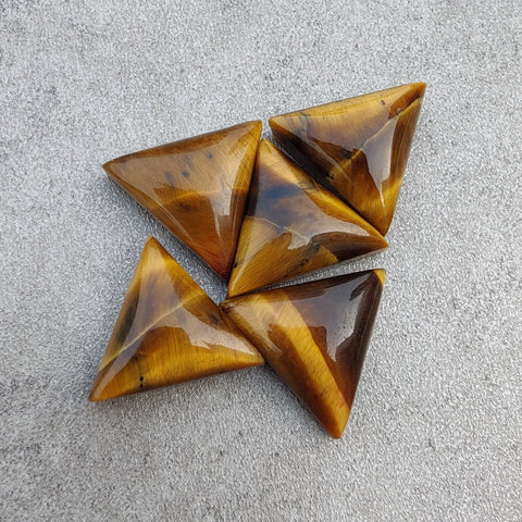 Natural Tiger Eye Triangle Shape Cabochon Flat Back Calibrated Wholesale AAA+ Quality Gemstones, All Sizes Available