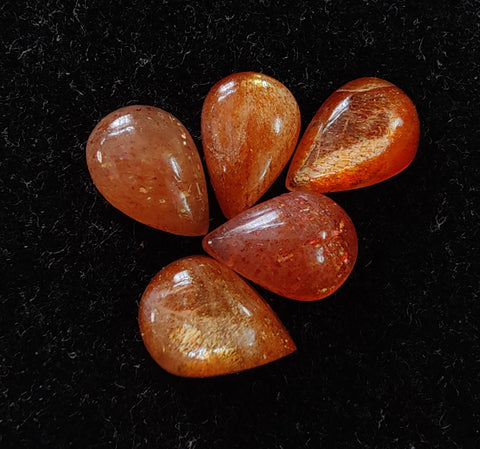 AAA+ Quality Natural Sunstone Teardrop Shape Cabochon Flat Back Calibrated Pear Shape Wholesale Gemstones, All Sizes Available