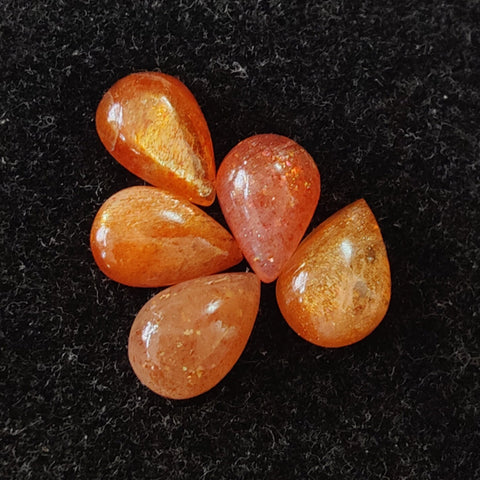 AAA+ Quality Natural Sunstone Teardrop Shape Cabochon Flat Back Calibrated Pear Shape Wholesale Gemstones, All Sizes Available