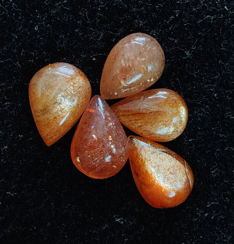 AAA+ Quality Natural Sunstone Teardrop Shape Cabochon Flat Back Calibrated Pear Shape Wholesale Gemstones, All Sizes Available