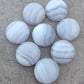 AAA+ QUALITY NATURAL BLUE LACE AGATE ROUND SHAPE CABOCHON FLAT BACK CALIBRATED GEMSTONES, ALL SIZES AVAILABLE