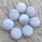 AAA+ QUALITY NATURAL BLUE LACE AGATE ROUND SHAPE CABOCHON FLAT BACK CALIBRATED GEMSTONES, ALL SIZES AVAILABLE
