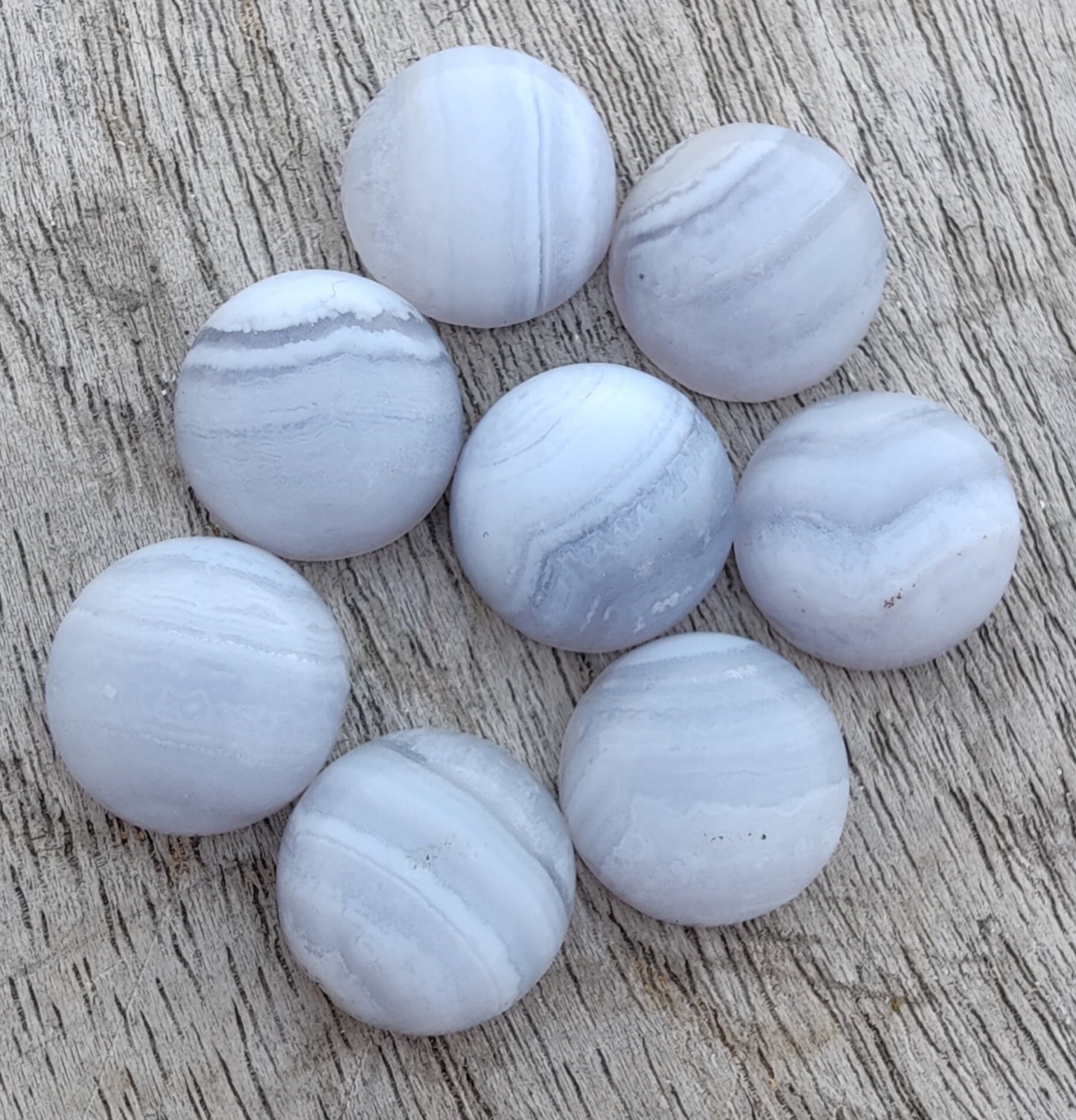AAA+ QUALITY NATURAL BLUE LACE AGATE ROUND SHAPE CABOCHON FLAT BACK CALIBRATED GEMSTONES, ALL SIZES AVAILABLE
