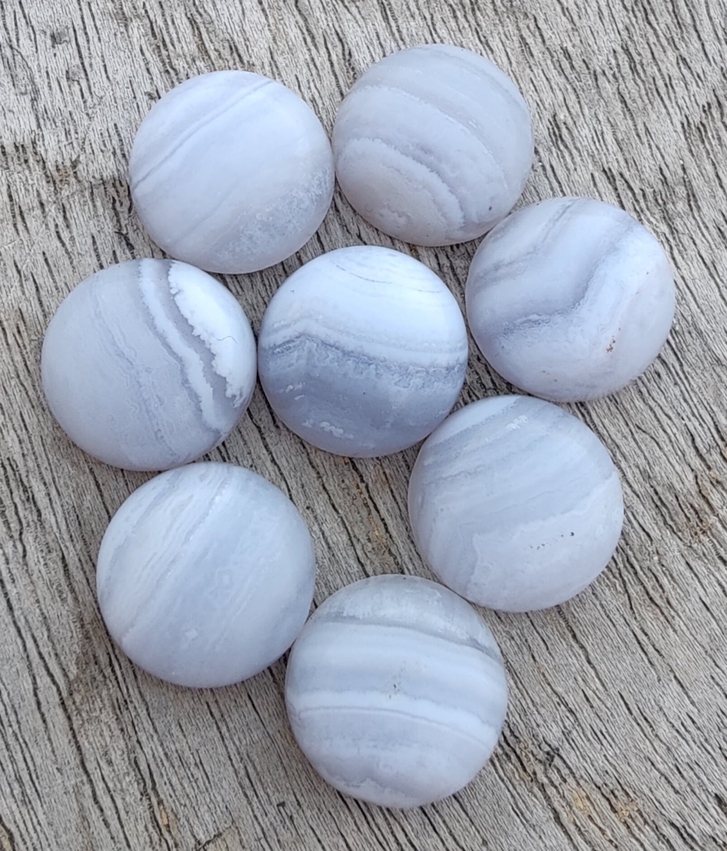 AAA+ QUALITY NATURAL BLUE LACE AGATE ROUND SHAPE CABOCHON FLAT BACK CALIBRATED GEMSTONES, ALL SIZES AVAILABLE