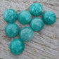 AAA+ QUALITY NATURAL AMAZONITE ROUND SHAPE CABOCHON FLAT BACK CALIBRATED ROUND SHAPE GEMSTONES, ALL SIZES AVAILABLE