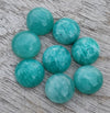 AAA+ QUALITY NATURAL AMAZONITE ROUND SHAPE CABOCHON FLAT BACK CALIBRATED ROUND SHAPE GEMSTONES, ALL SIZES AVAILABLE