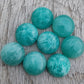 AAA+ QUALITY NATURAL AMAZONITE ROUND SHAPE CABOCHON FLAT BACK CALIBRATED ROUND SHAPE GEMSTONES, ALL SIZES AVAILABLE