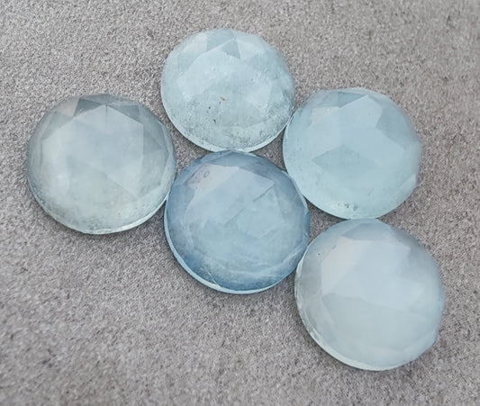 AAA+ QUALITY NATURAL PREHNITE ROUND SHAPE CHECKER CUT FLAT BACK CALIBRATED GEMSTONES, ALL SIZES AVAILABLE