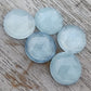 AAA+ QUALITY NATURAL PREHNITE ROUND SHAPE CHECKER CUT FLAT BACK CALIBRATED GEMSTONES, ALL SIZES AVAILABLE