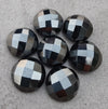 AAA+ QUALITY NATURAL HEMATITE ROUND SHAPE CHECKER CUT FLAT BACK CALIBRATED GEMSTONES, ALL SIZES AVAILABLE