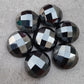 AAA+ QUALITY NATURAL HEMATITE ROUND SHAPE CHECKER CUT FLAT BACK CALIBRATED GEMSTONES, ALL SIZES AVAILABLE