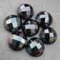 AAA+ QUALITY NATURAL HEMATITE ROUND SHAPE CHECKER CUT FLAT BACK CALIBRATED GEMSTONES, ALL SIZES AVAILABLE
