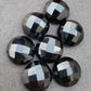 AAA+ QUALITY NATURAL HEMATITE ROUND SHAPE CHECKER CUT FLAT BACK CALIBRATED GEMSTONES, ALL SIZES AVAILABLE