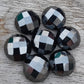 AAA+ QUALITY NATURAL HEMATITE ROUND SHAPE CHECKER CUT FLAT BACK CALIBRATED GEMSTONES, ALL SIZES AVAILABLE