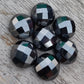 AAA+ QUALITY NATURAL HEMATITE ROUND SHAPE CHECKER CUT FLAT BACK CALIBRATED GEMSTONES, ALL SIZES AVAILABLE
