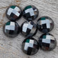 AAA+ QUALITY NATURAL HEMATITE ROUND SHAPE CHECKER CUT FLAT BACK CALIBRATED GEMSTONES, ALL SIZES AVAILABLE