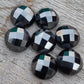 AAA+ QUALITY NATURAL HEMATITE ROUND SHAPE CHECKER CUT FLAT BACK CALIBRATED GEMSTONES, ALL SIZES AVAILABLE