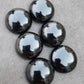 AAA+ QUALITY NATURAL HEMATITE ROUND SHAPE CABOCHON FLAT BACK CALIBRATED GEMSTONES, ALL SIZES AVAILABLE
