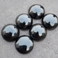 AAA+ QUALITY NATURAL HEMATITE ROUND SHAPE CABOCHON FLAT BACK CALIBRATED GEMSTONES, ALL SIZES AVAILABLE