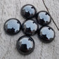 AAA+ QUALITY NATURAL HEMATITE ROUND SHAPE CABOCHON FLAT BACK CALIBRATED GEMSTONES, ALL SIZES AVAILABLE