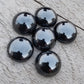 AAA+ QUALITY NATURAL HEMATITE ROUND SHAPE CABOCHON FLAT BACK CALIBRATED GEMSTONES, ALL SIZES AVAILABLE