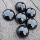 AAA+ QUALITY NATURAL HEMATITE ROUND SHAPE CABOCHON FLAT BACK CALIBRATED GEMSTONES, ALL SIZES AVAILABLE