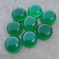 AAA+ QUALITY NATURAL GREEN ONYX ROUND SHAPE CABOCHON FLAT BACK CALIBRATED ROUND SHAPE GEMSTONES, ALL SIZES AVAILABLE