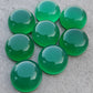 AAA+ QUALITY NATURAL GREEN ONYX ROUND SHAPE CABOCHON FLAT BACK CALIBRATED ROUND SHAPE GEMSTONES, ALL SIZES AVAILABLE