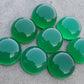 AAA+ QUALITY NATURAL GREEN ONYX ROUND SHAPE CABOCHON FLAT BACK CALIBRATED ROUND SHAPE GEMSTONES, ALL SIZES AVAILABLE