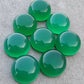 AAA+ QUALITY NATURAL GREEN ONYX ROUND SHAPE CABOCHON FLAT BACK CALIBRATED ROUND SHAPE GEMSTONES, ALL SIZES AVAILABLE