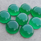 AAA+ QUALITY NATURAL GREEN ONYX ROUND SHAPE CABOCHON FLAT BACK CALIBRATED ROUND SHAPE GEMSTONES, ALL SIZES AVAILABLE
