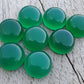 AAA+ QUALITY NATURAL GREEN ONYX ROUND SHAPE CABOCHON FLAT BACK CALIBRATED ROUND SHAPE GEMSTONES, ALL SIZES AVAILABLE